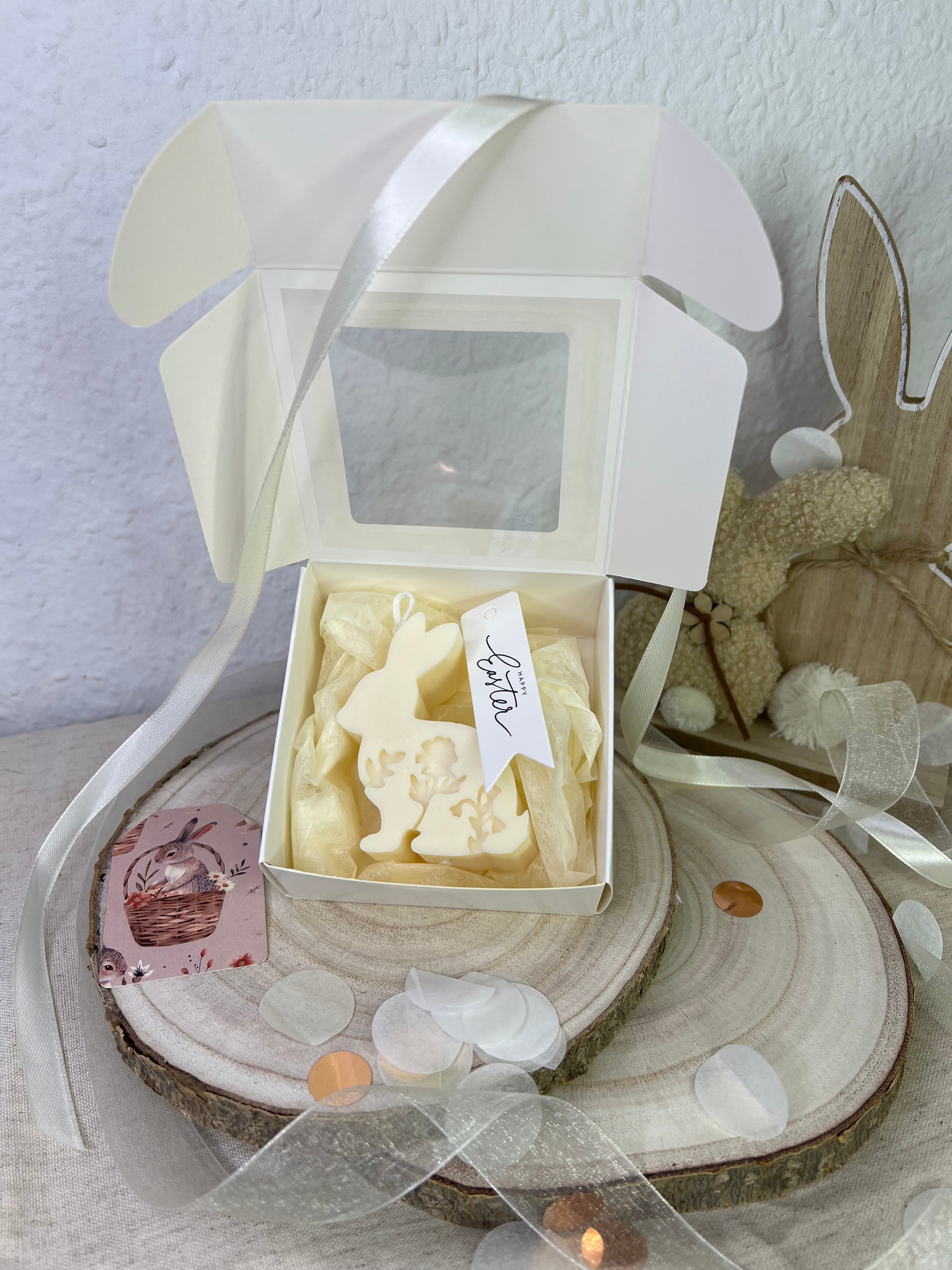 Hasenkerze – dekorative Osterkerze als fertiges Geschenk