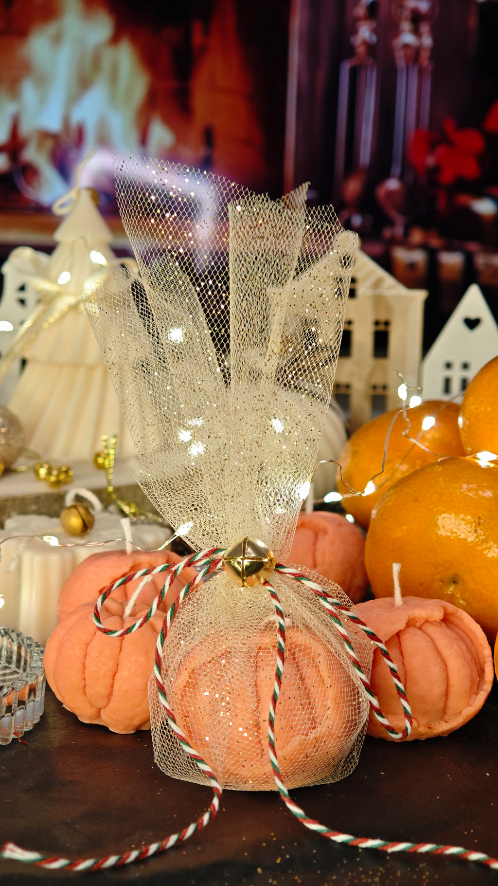 Mini-Kerze „Mandarine“ – vegane Weihnachtskerze