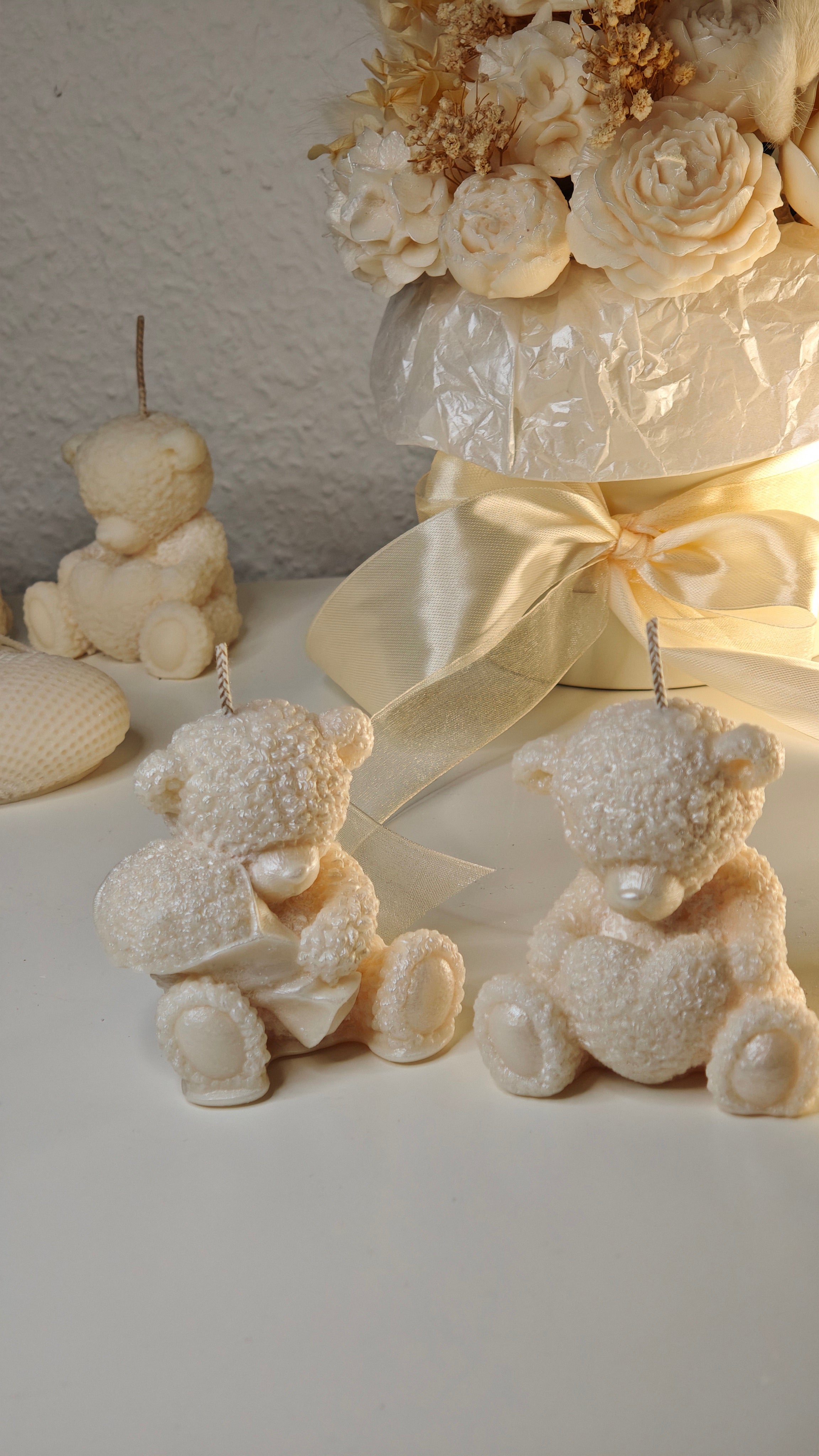 🧸 Teddy-Kerzen – verschiedene Varianten & Geschenkset