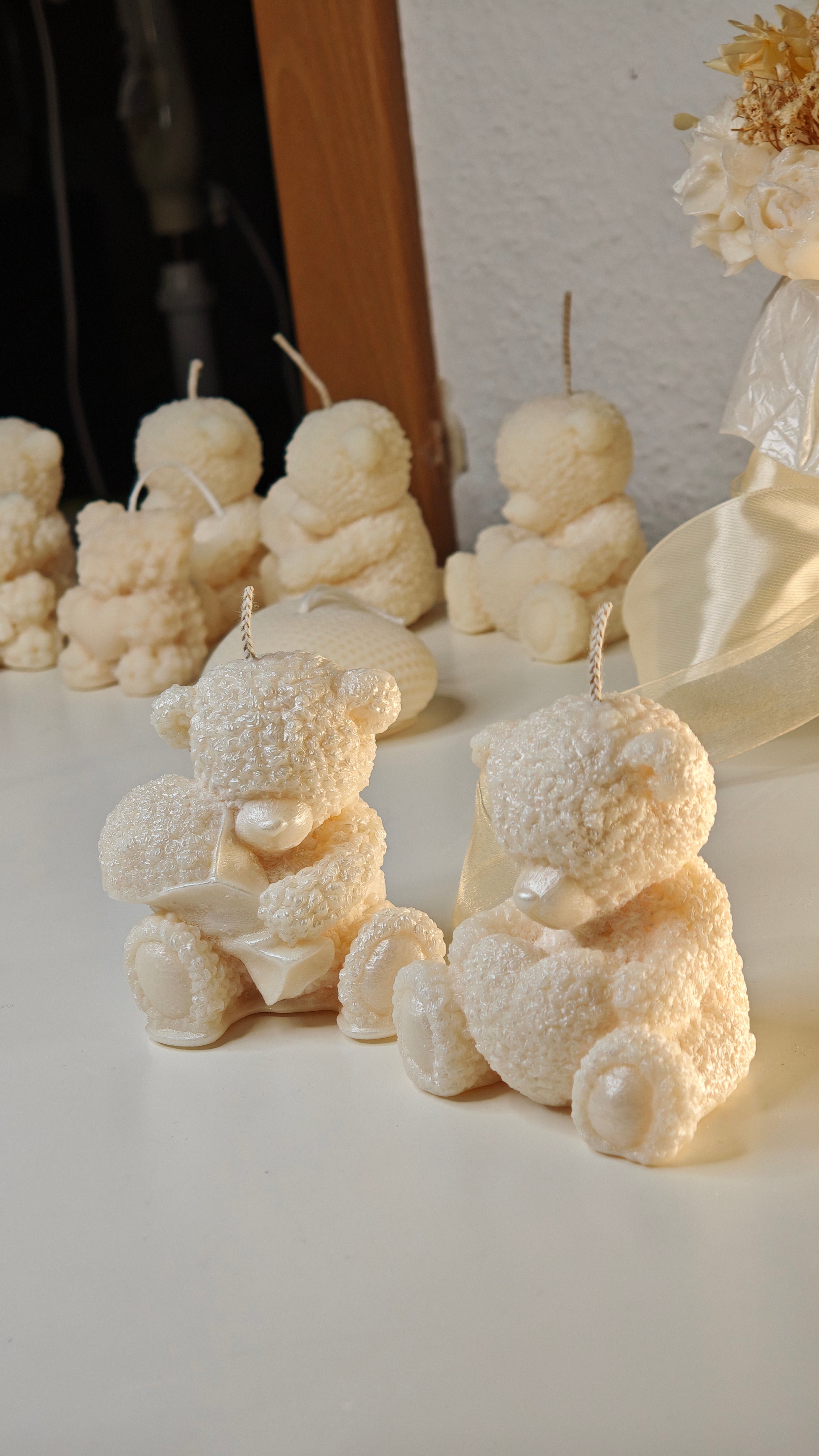 🧸 Teddy-Kerzen – verschiedene Varianten & Geschenkset