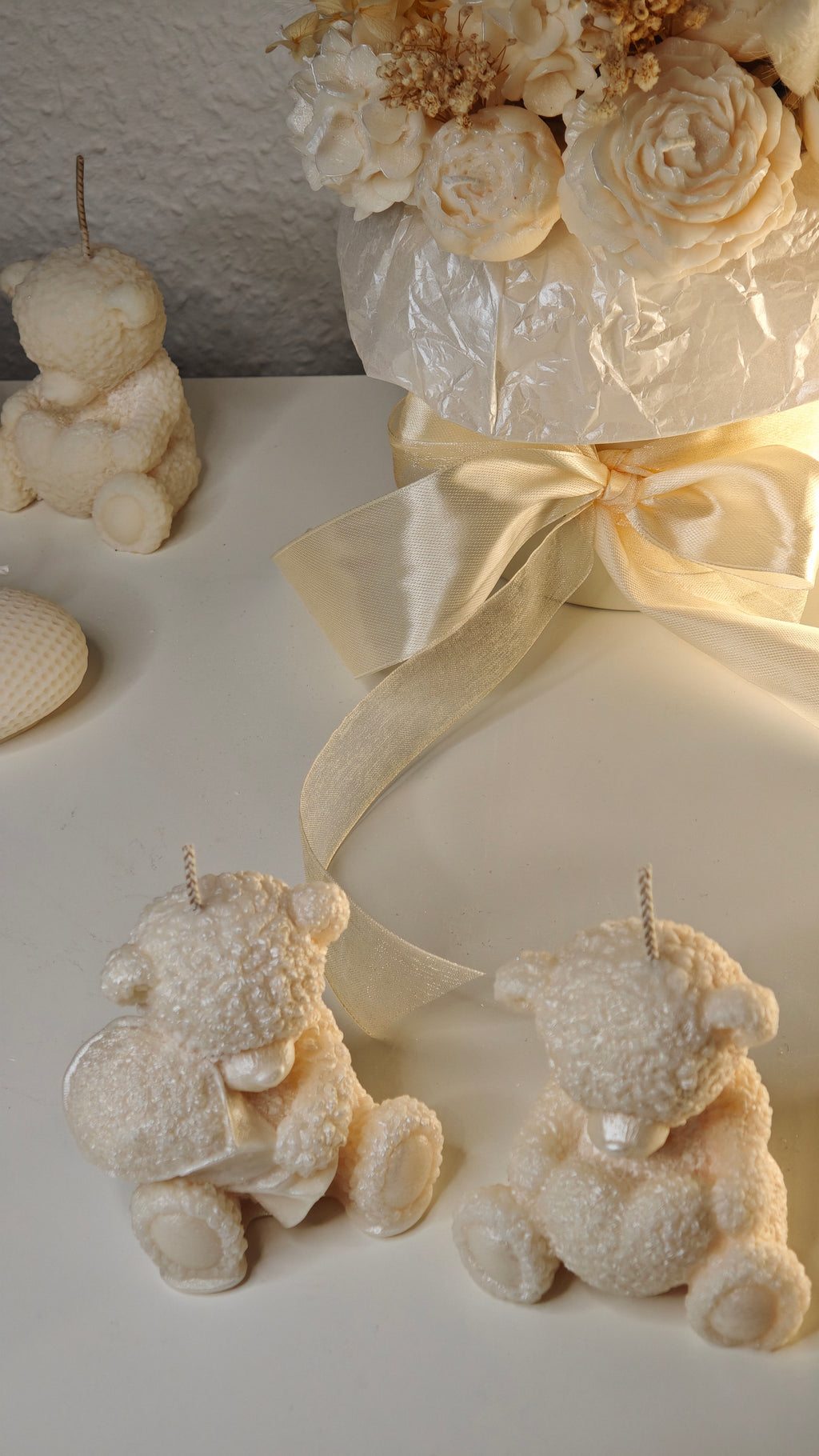 🧸 Teddy-Kerzen – verschiedene Varianten & Geschenkset