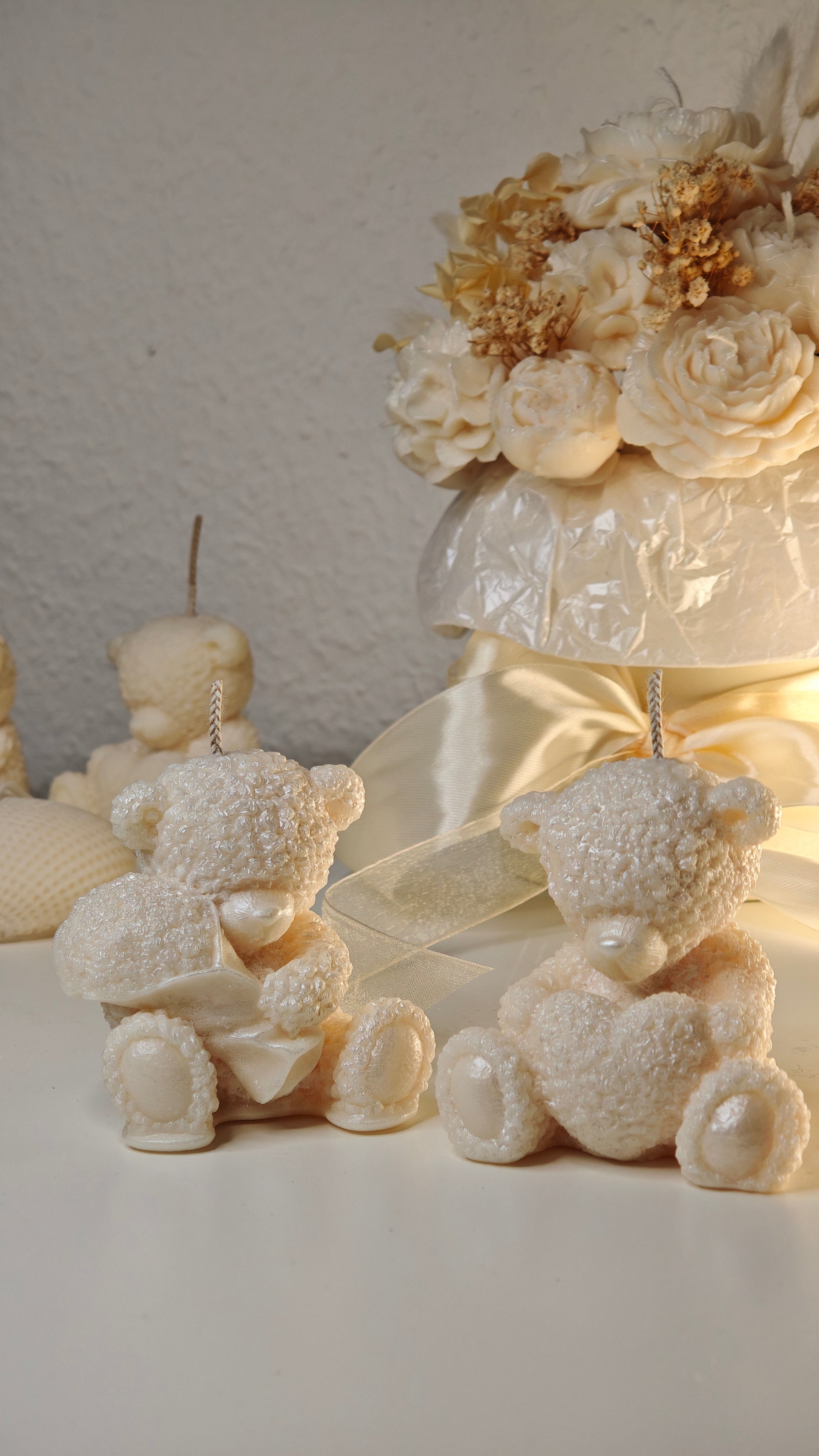 🧸 Teddy-Kerzen – verschiedene Varianten & Geschenkset